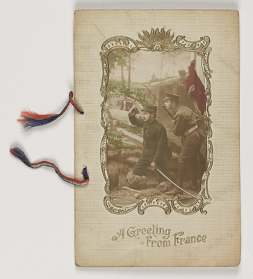 Greetings card with image of soldiers