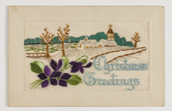 Embroidered wartime postcard