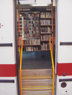 Mobile Libraries bus doorway