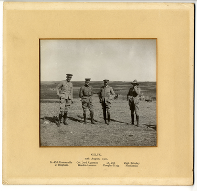 Haig and three British Officers at Geluk, 1900