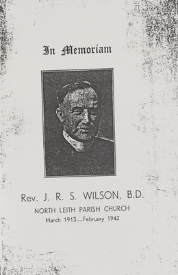 'In Memoriam' - Rev J R S Wilson BD