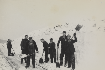 Rail workers dig out the Waverley Line