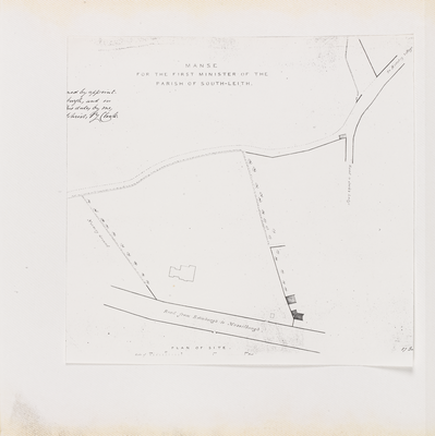 Plan of site for manse for South Leith Parish Church
