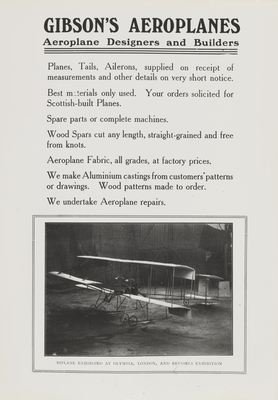 Gibson's Aeroplanes - Aeroplane Designers and Builders