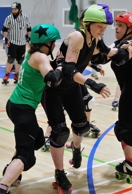 Training session of the Auld Reekie Roller Girls.