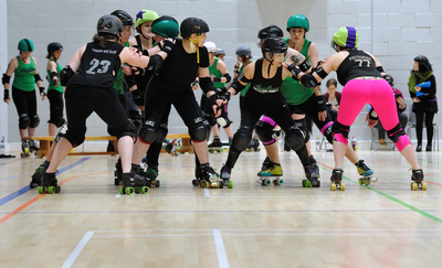 Training session of the Auld Reekie Roller Girls.