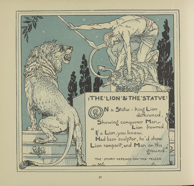 The Lion and the Statue, from 'Baby's Own Aesop'