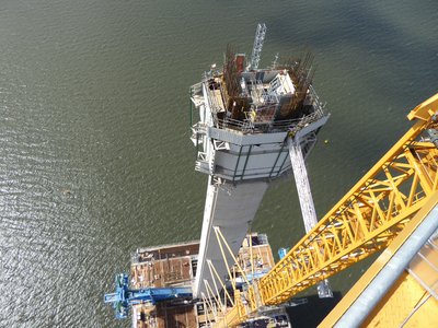 Looking down from centre tower crane, August 2014