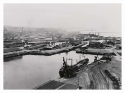Leith Harbour, pier and docks, birds-eye view