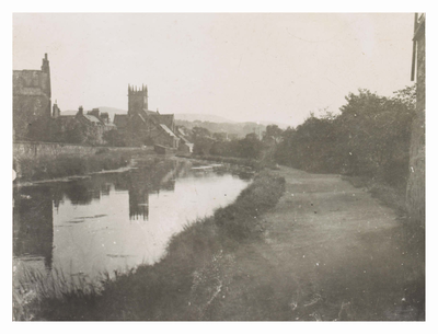 View of the Union Canal showing church at Harrison Road