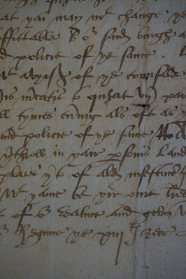 Detail of 1555 warrant signed by Mary Queen of Scots