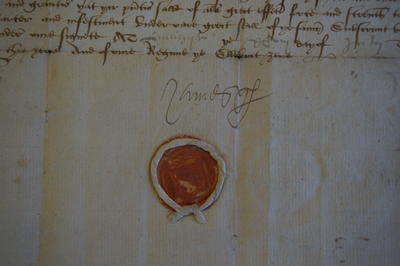 Seal of 1553 document signed Duke of Chastlerault