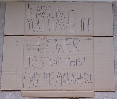 Cardboard placard references 