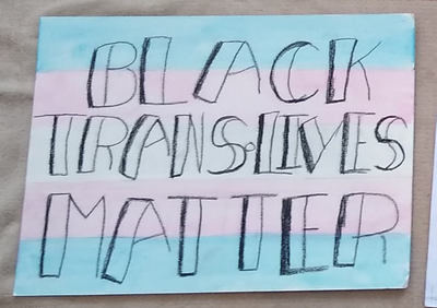 Black Trans Lives Matter placard