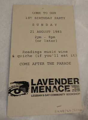 Lavender Menace Bookshop’s first anniversary party 