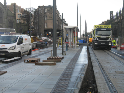 Picardy Place, tram stop under construction