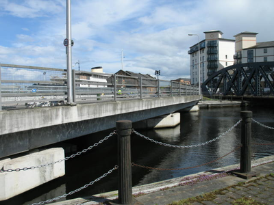 Harbour Bridge and Victoria Swing Bridge, looking east