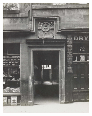 West Port - doorway on south side with Cordiners' arms