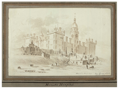 Heriot's Hospital  from Greyfriars' Churchyard