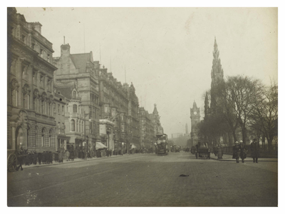 Princes Street looking east from the foot of the mound