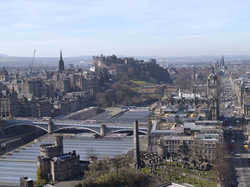 View of  North Bridge and Edinburgh Castle