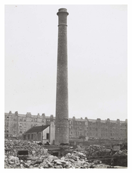 Clearing site, demolition of 160 ft chimney
